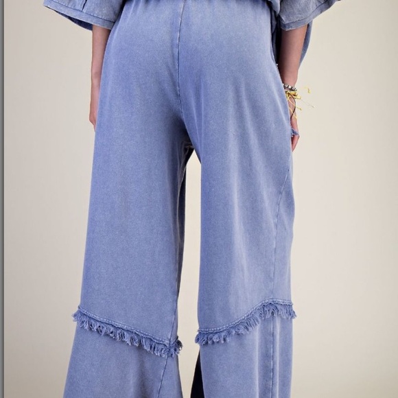 💕 Coming Soon! Easel Stylish Blue Wide-Leg Pants - Picture 5 of 6